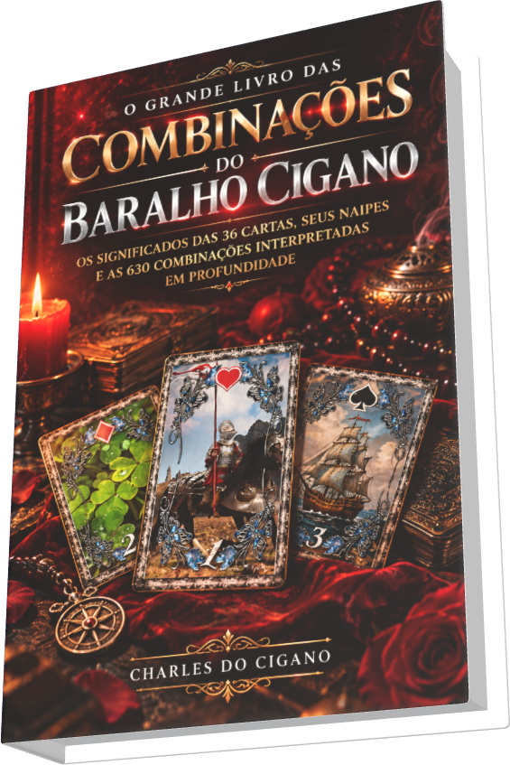 Capa original aprovada de O Grande Livro das Combina&ccedil;&otilde;es do Baralho Cigano, Charles do Cigano